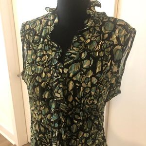 Kim Rogers Signature Womens Sleeveless Ruffled Blouse